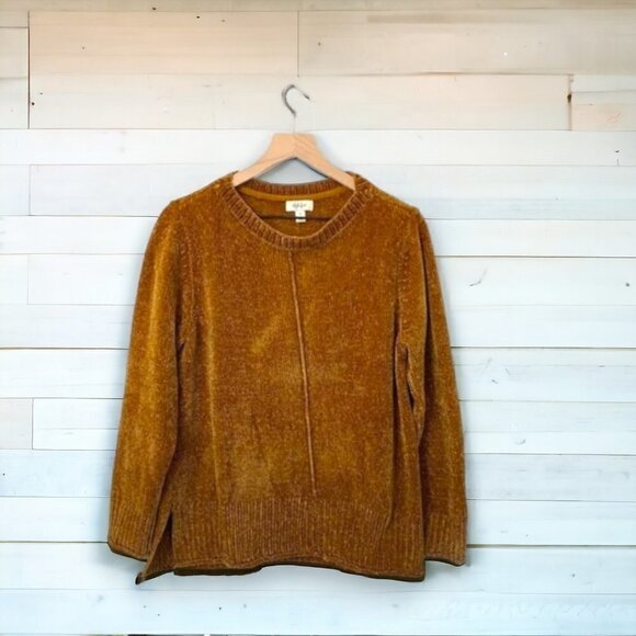 Style & Co Vibrant Oversized Mustard  Buttery Chenille Sweater, Size Medium - Picture 2 of 6